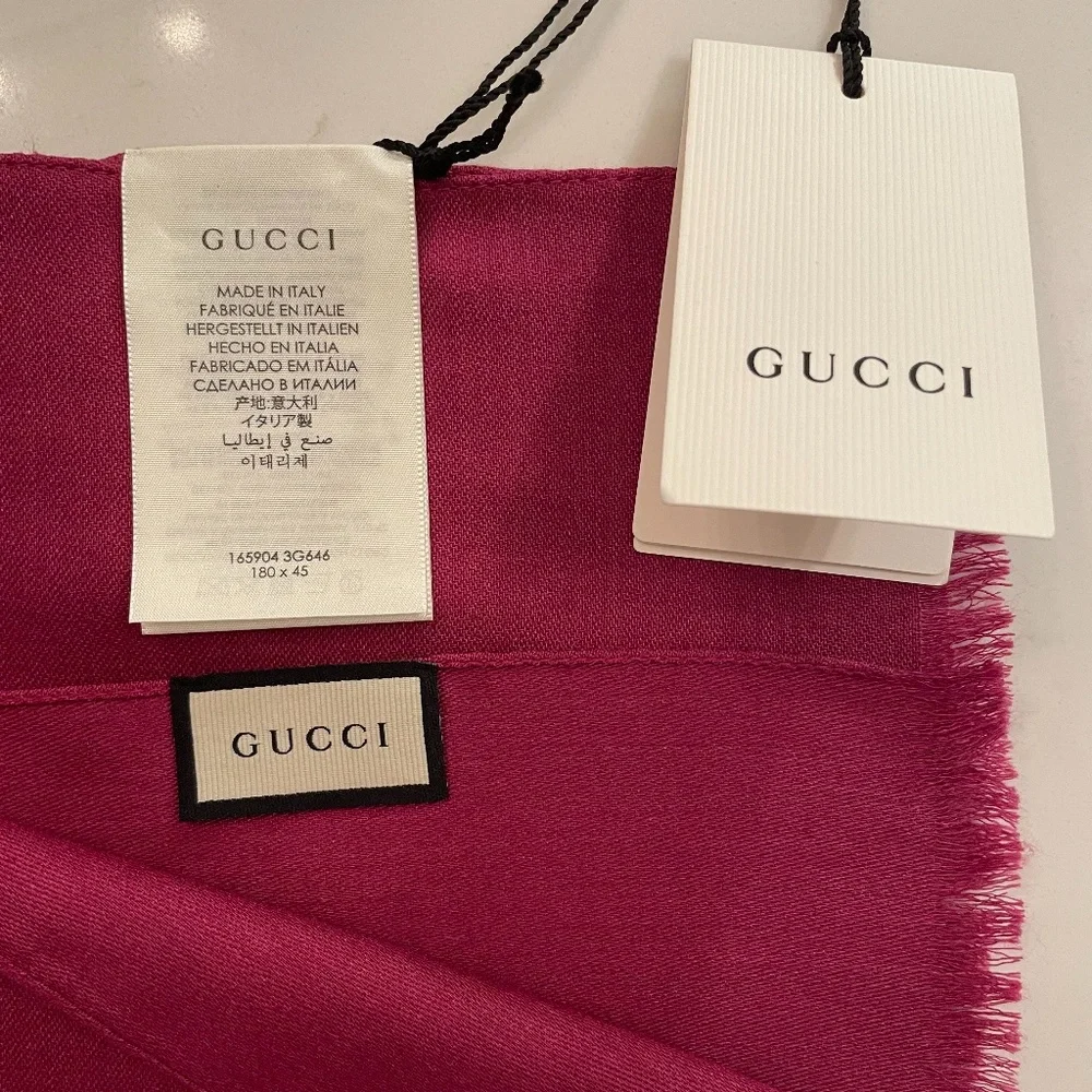 Gucci GG logo scarf - fuschia - Picture 1 of 5
